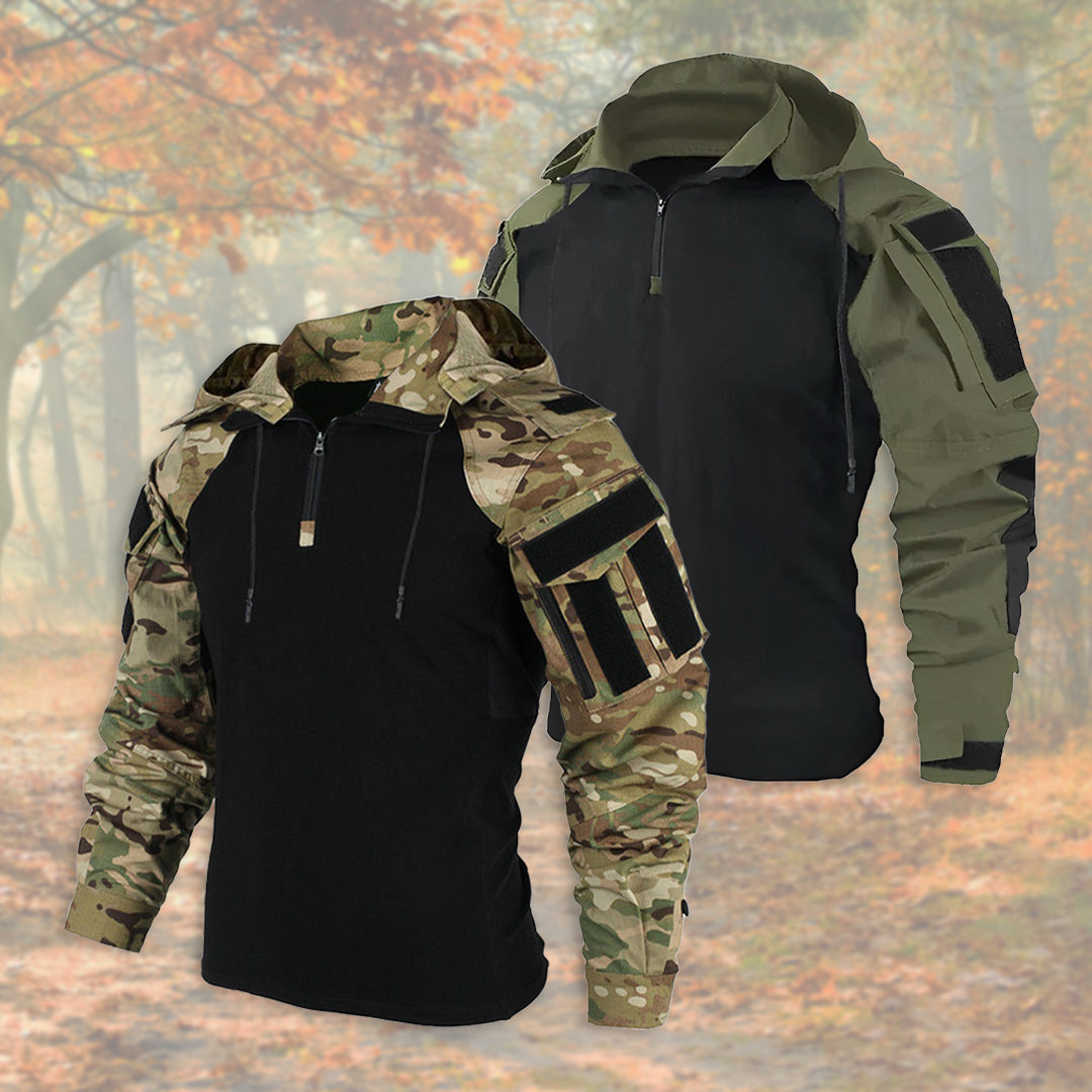 Drune | Halb Reißverschluss Kapuze Taktische Jacke Herrenjacke