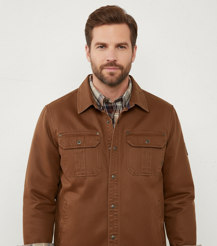 Drune | Herren Lässig mit Knöpfen Jeanshemd