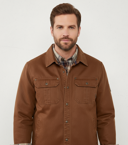 Drune | Herren Lässig mit Knöpfen Jeanshemd