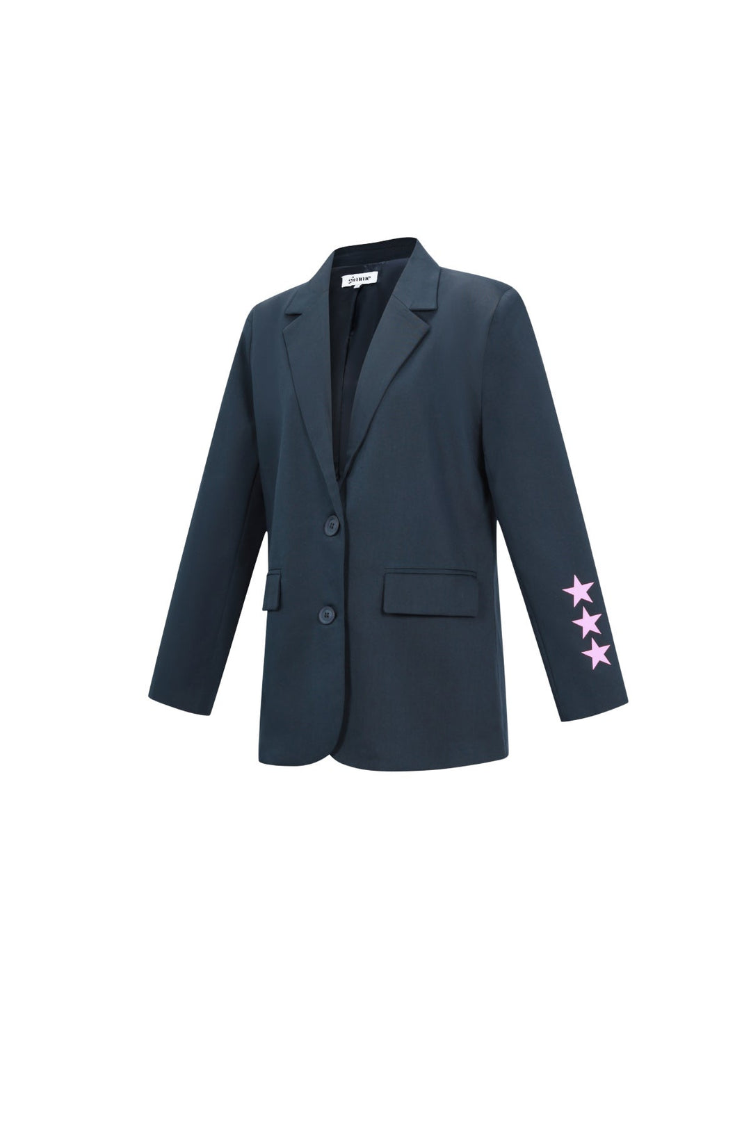 Drune | Blazer Sterne Bedruckt Locker Sitzender Blazer Damenblazer