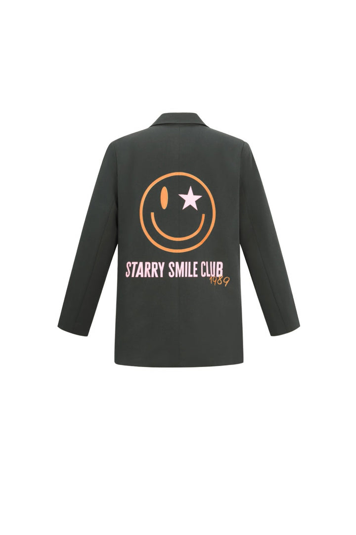 Drune | Blazer Sterne Bedruckt Locker Sitzender Blazer Damenblazer