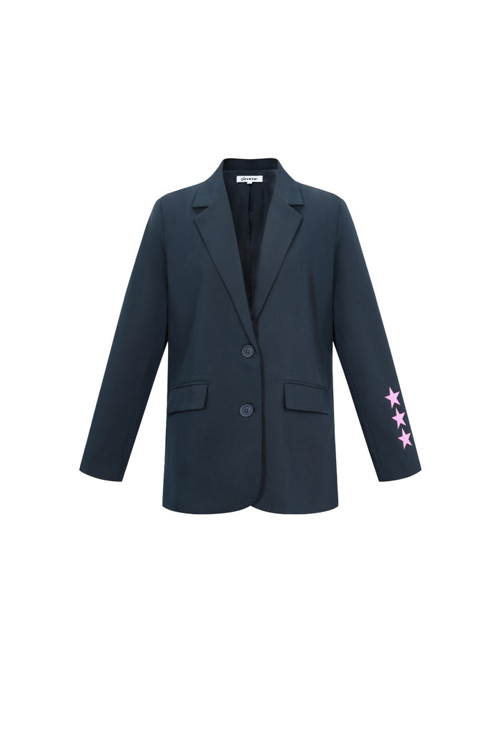 Drune | Blazer Sterne Bedruckt Locker Sitzender Blazer Damenblazer