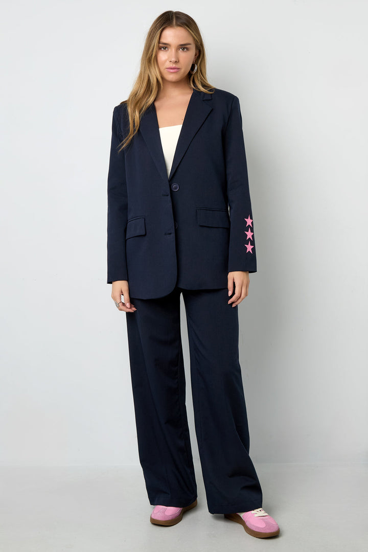 Drune | Blazer Sterne Bedruckt Locker Sitzender Blazer Damenblazer