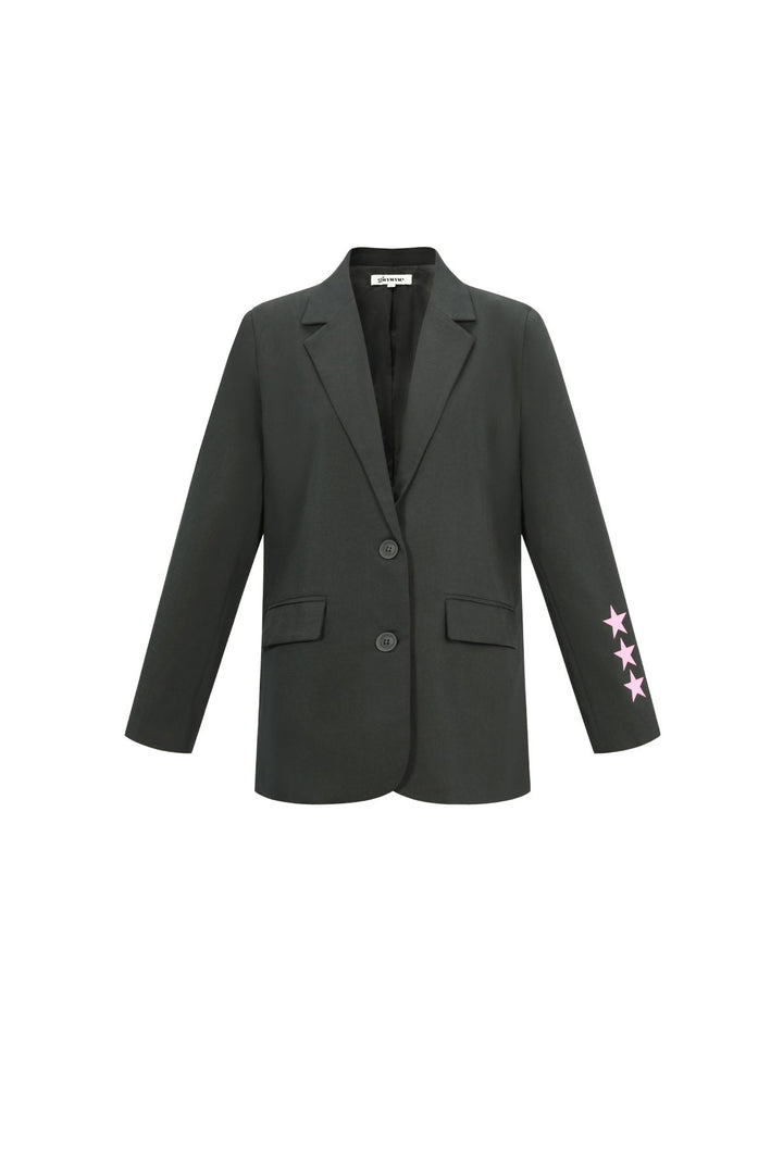 Drune | Blazer Sterne Bedruckt Locker Sitzender Blazer Damenblazer