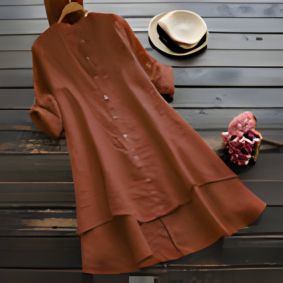 Drune | Sommerkleid aus Baumwolle und Leinen In Übergröße
