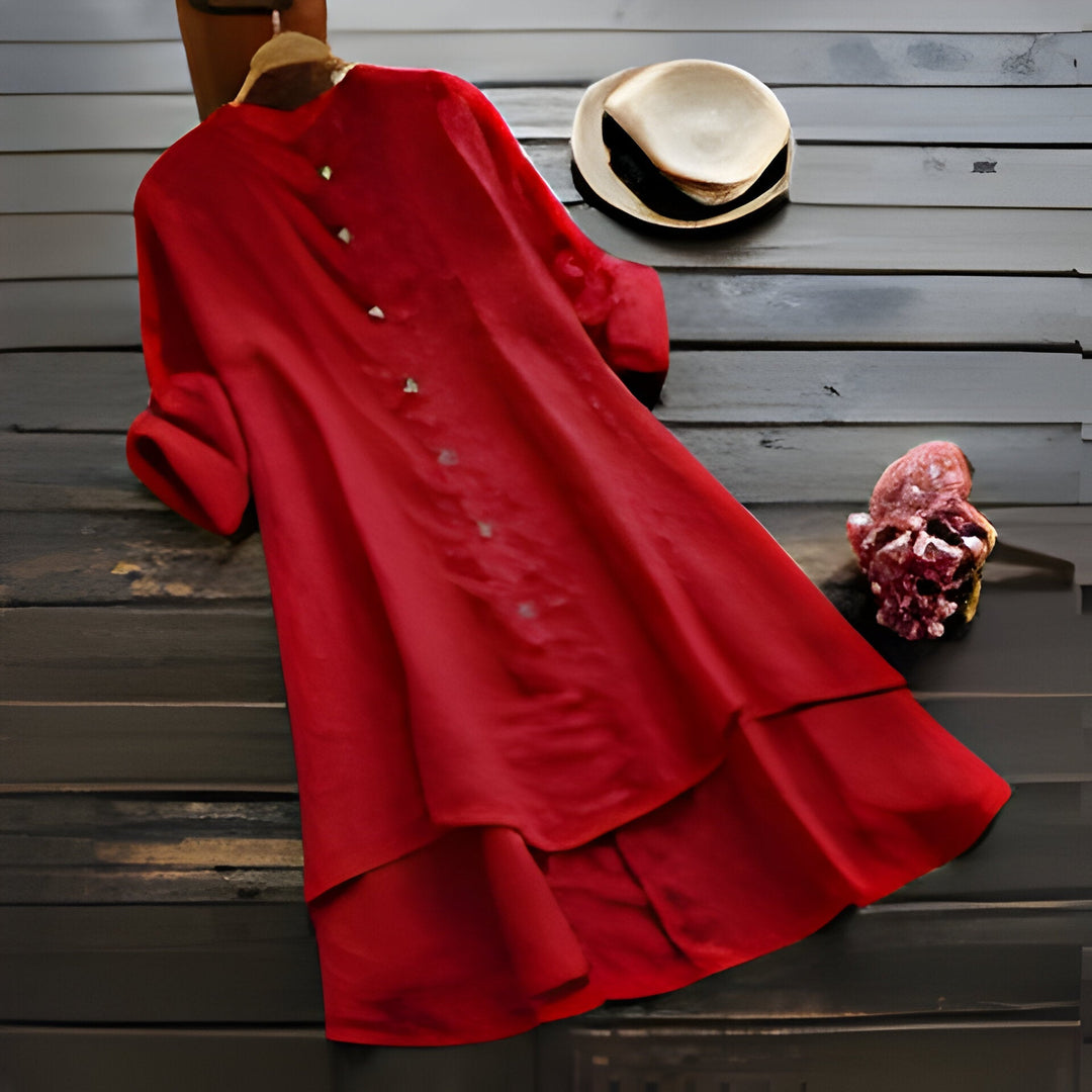 Drune | Sommerkleid aus Baumwolle und Leinen In Übergröße