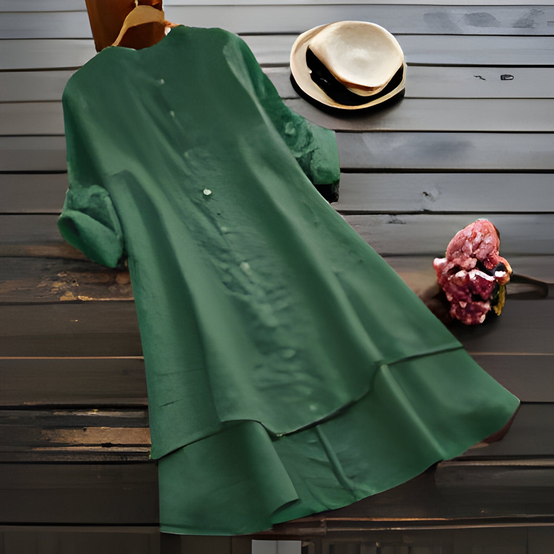 Drune | Sommerkleid aus Baumwolle und Leinen In Übergröße