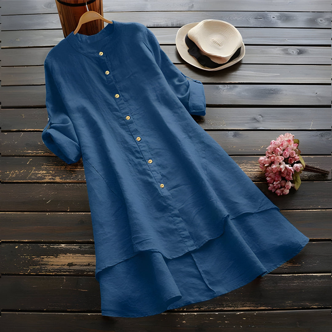 Drune | Sommerkleid aus Baumwolle und Leinen In Übergröße