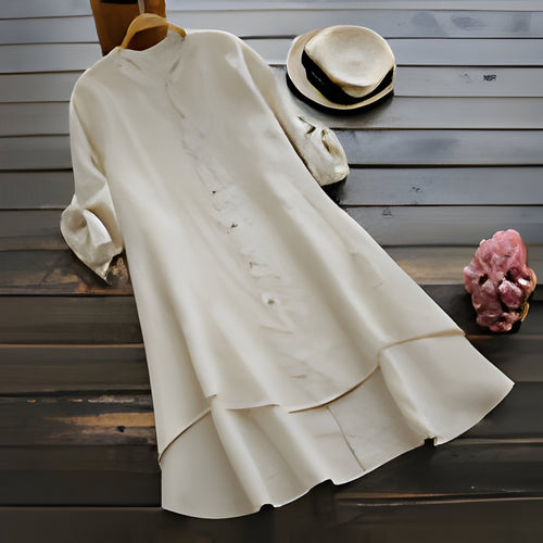 Drune | Sommerkleid aus Baumwolle und Leinen In Übergröße