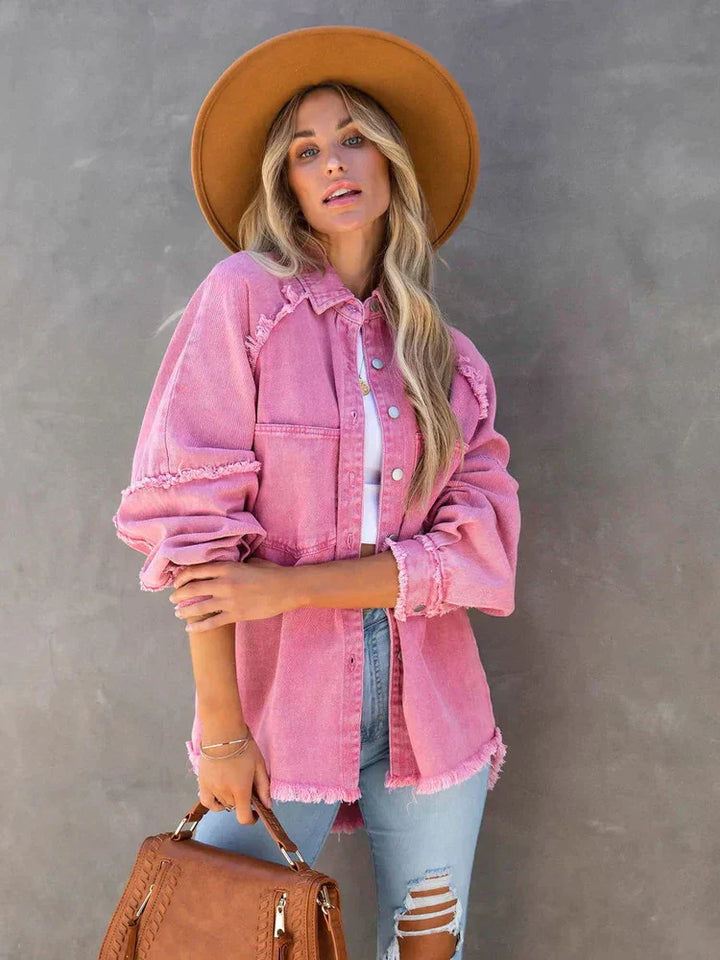 Drune | Denim Jacke Lockere Passform Zerrissen Jeansjacke Damenjacke