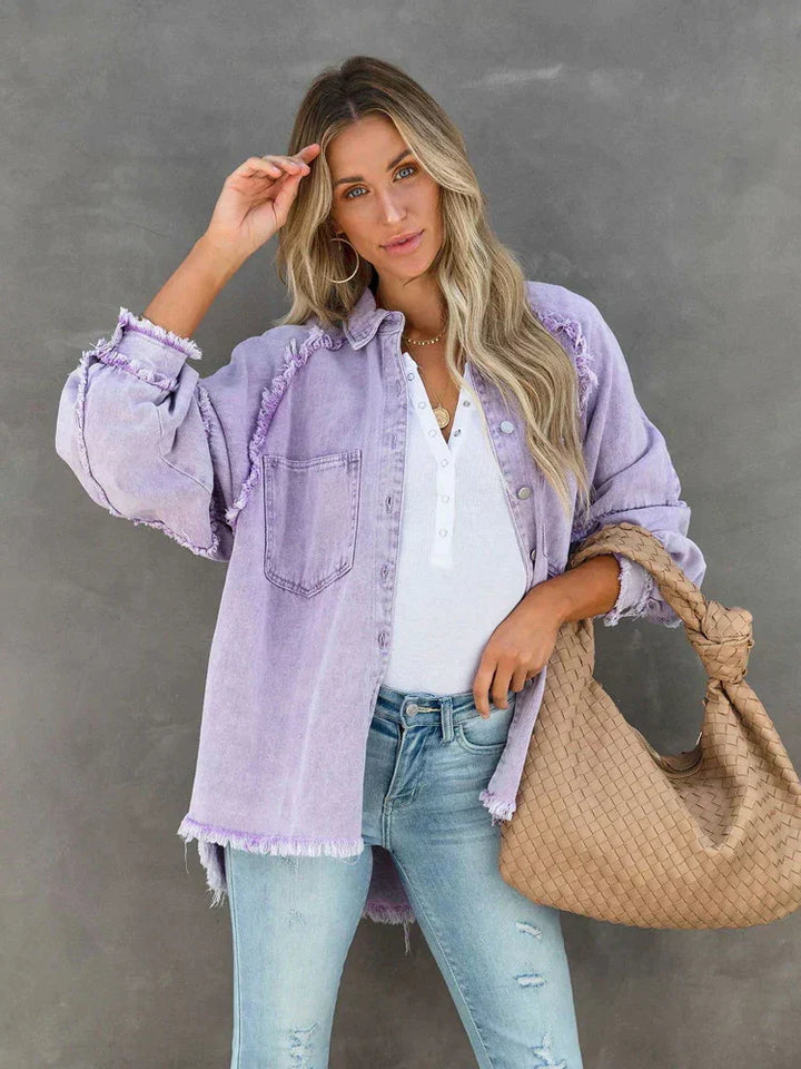 Drune | Denim Jacke Lockere Passform Zerrissen Jeansjacke Damenjacke