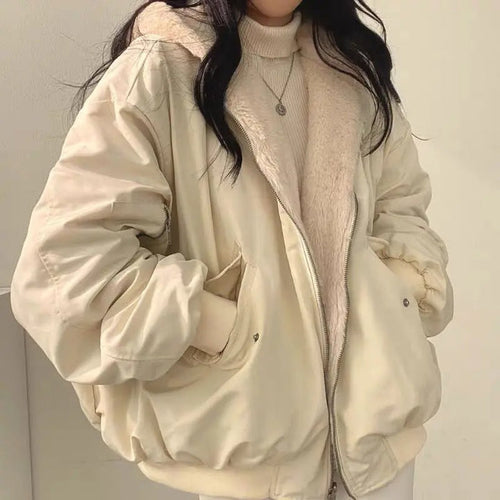 Drune | Jacke Fleecegefüttert Reißverschluss Winter Bomberjacke Winterjacke für Damen