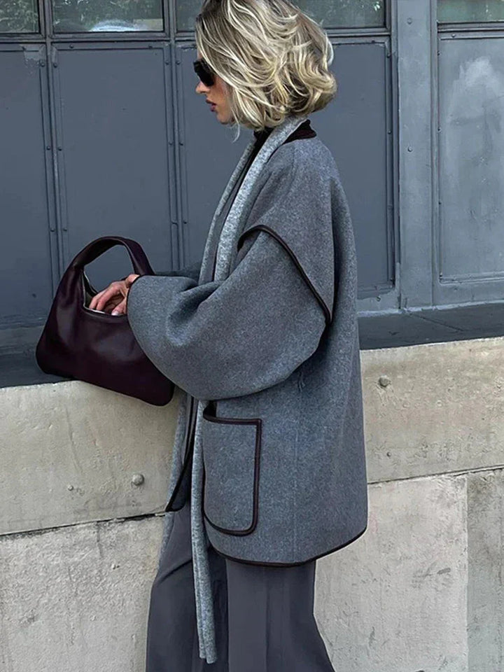 Drune | Jacke Grau Gürtel Herbstjacke Damenjacken