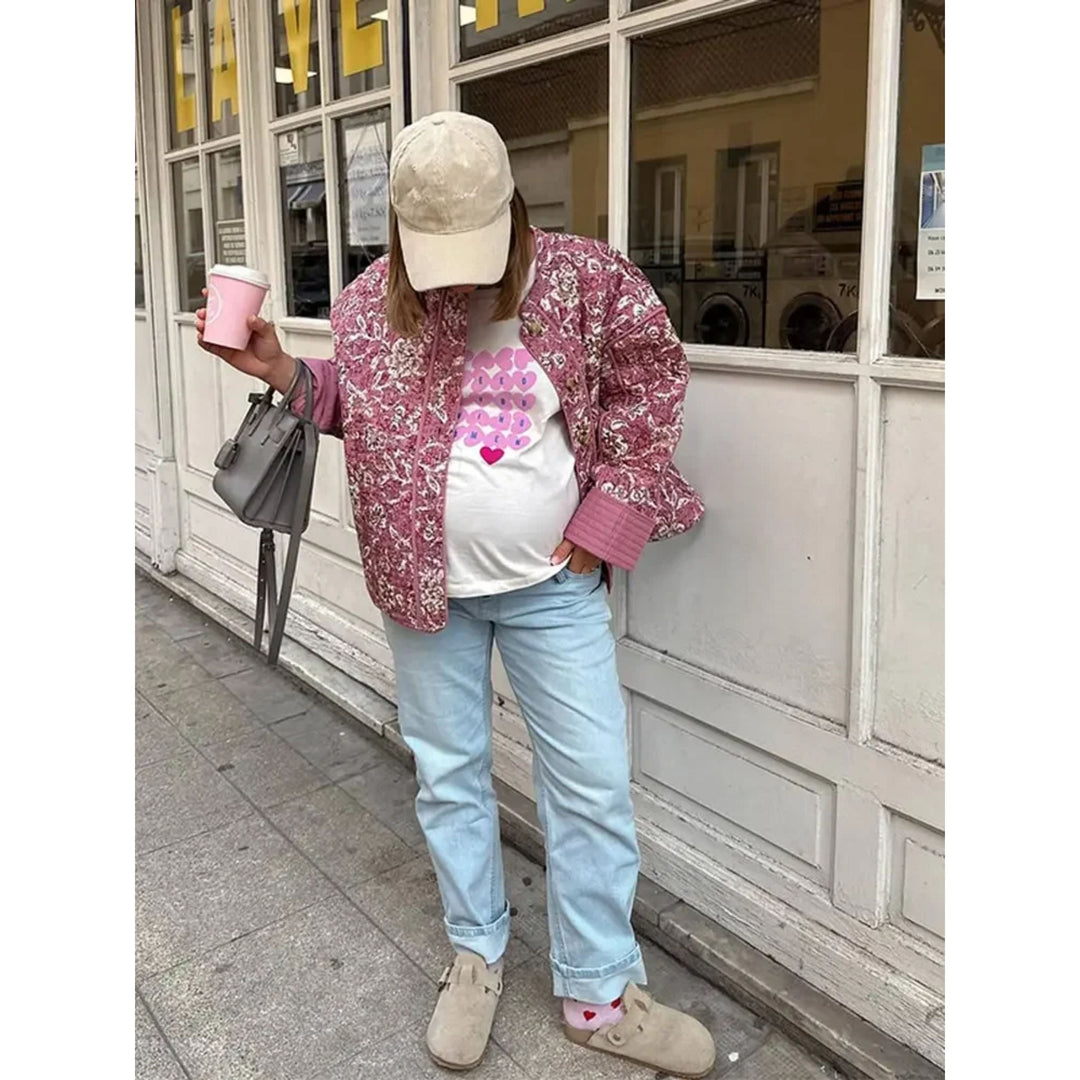 Drune | Jacke Loose Fit Rosa Wattierte Jacke für Damen