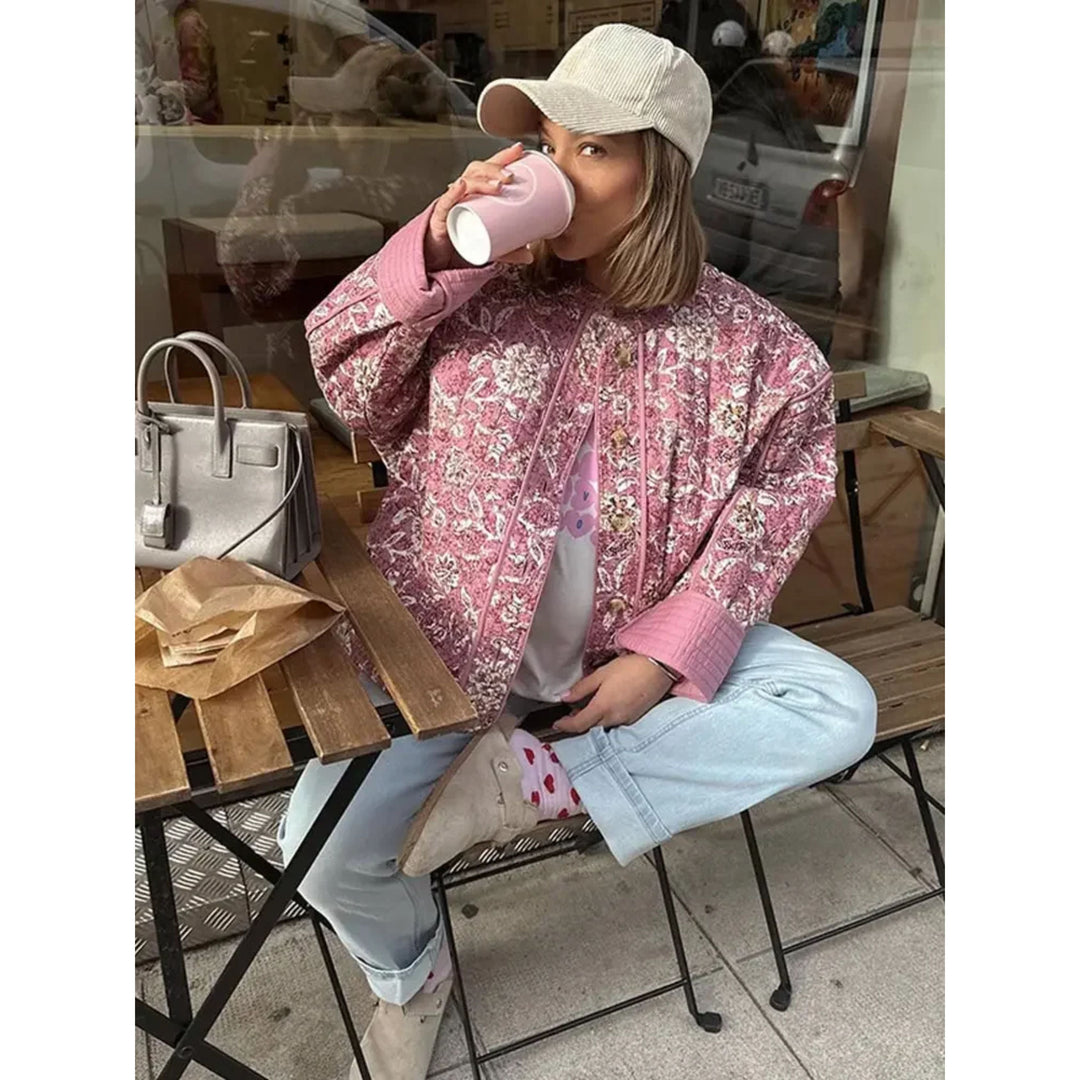 Drune | Jacke Loose Fit Rosa Wattierte Jacke für Damen