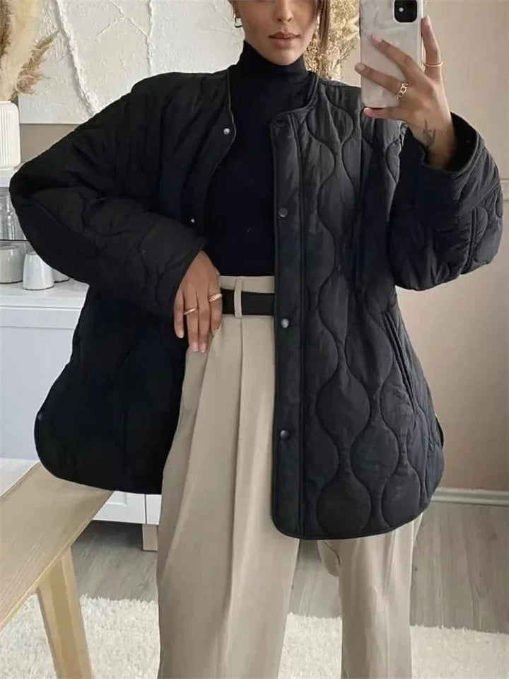 Drune | Jacke Lockere Passform Knopfverschluss Gep Padded Jacke Damenjacke