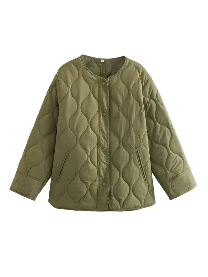 Drune | Jacke Lockere Passform Knopfverschluss Gep Padded Jacke Damenjacke