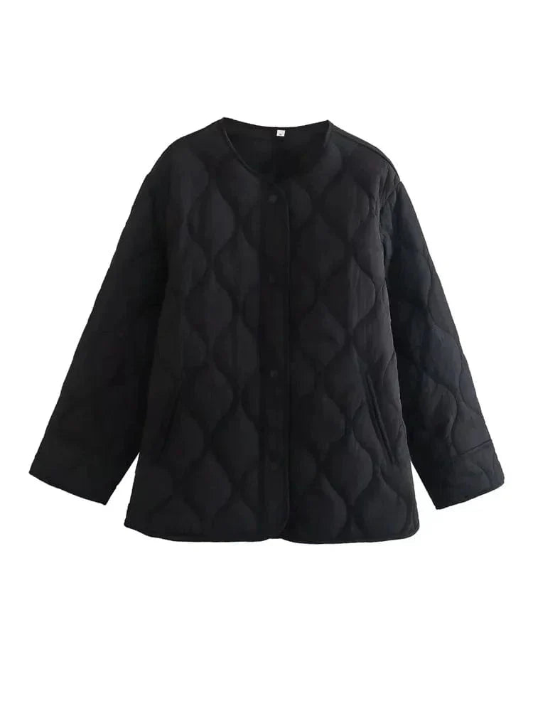 Drune | Jacke Lockere Passform Knopfverschluss Gep Padded Jacke Damenjacke