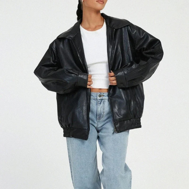 Drune | Lederjacke Schwarz Braun Lederjacke Damen Lederjacke