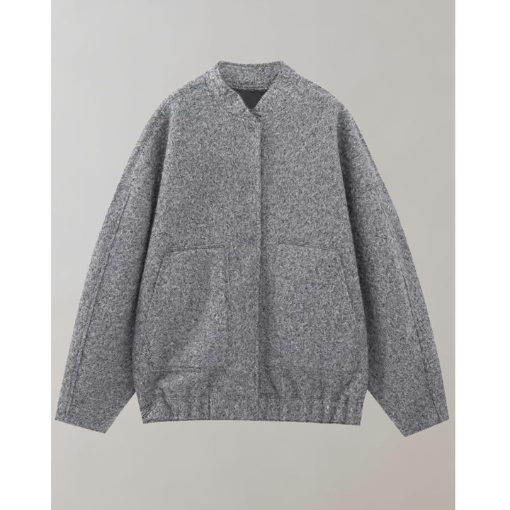 Drune | Bomberjacke Knopfverschluss Taschen Jacke Damenjacke
