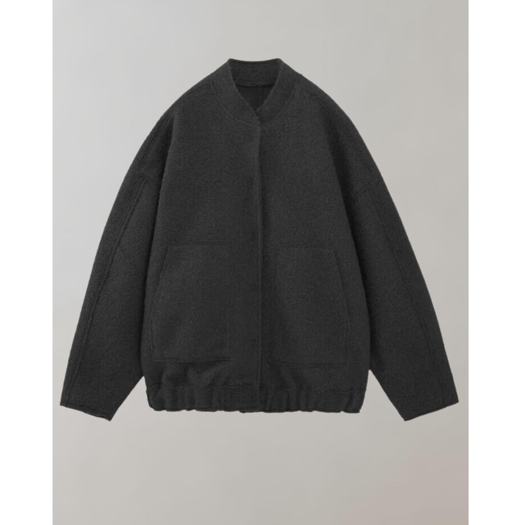 Drune | Bomberjacke Knopfverschluss Taschen Jacke Damenjacke