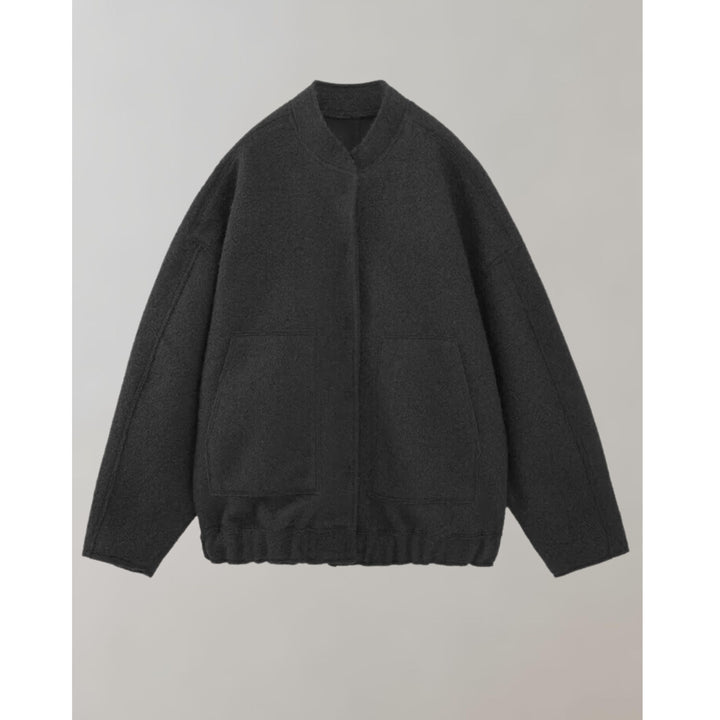 Drune | Bomberjacke Knopfverschluss Taschen Jacke Damenjacke