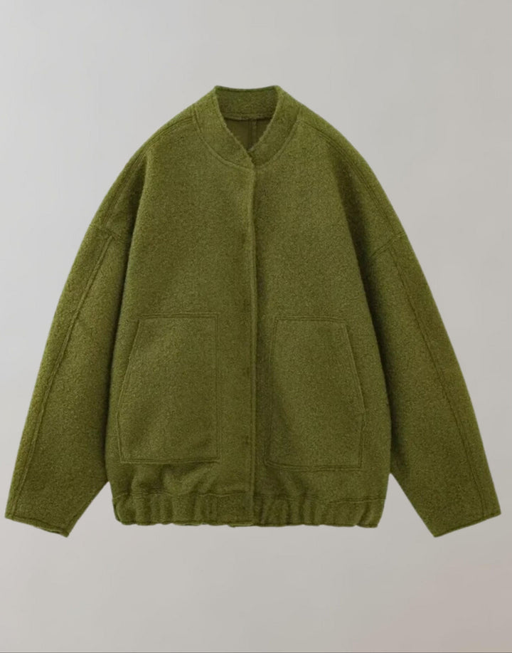 Drune | Bomberjacke Lässig mit Knöpfen Jacke Damenjacke