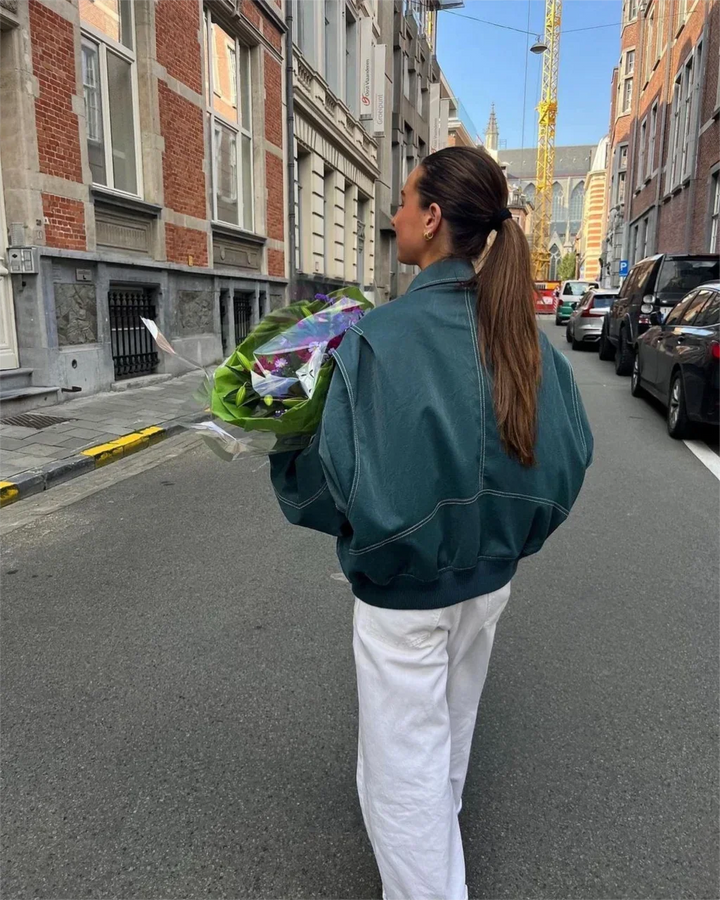 Drune | BomberJacke Damen BomberJacke mit Reißverschluss für Den Herbst