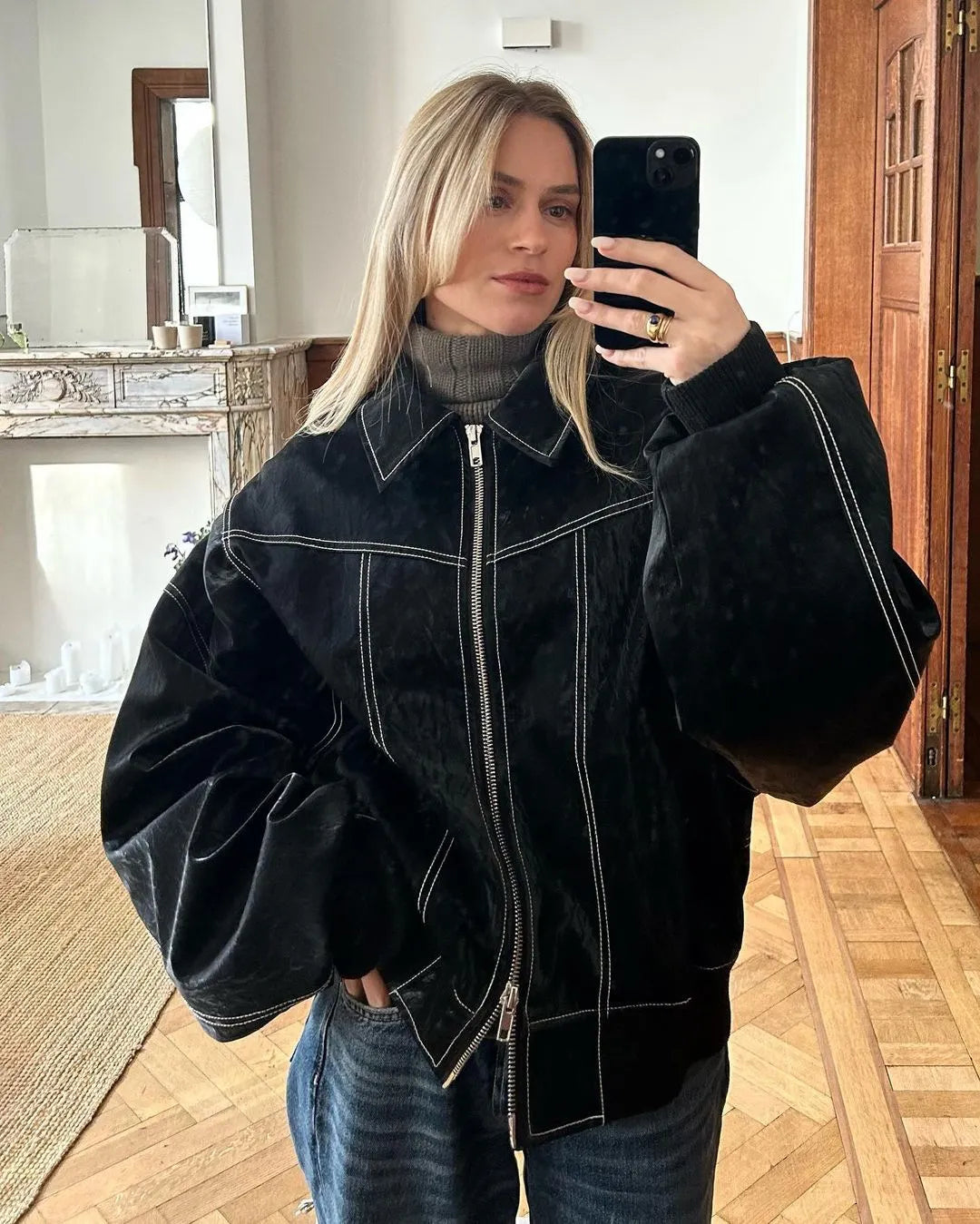Drune | BomberJacke Damen BomberJacke mit Reißverschluss für Den Herbst