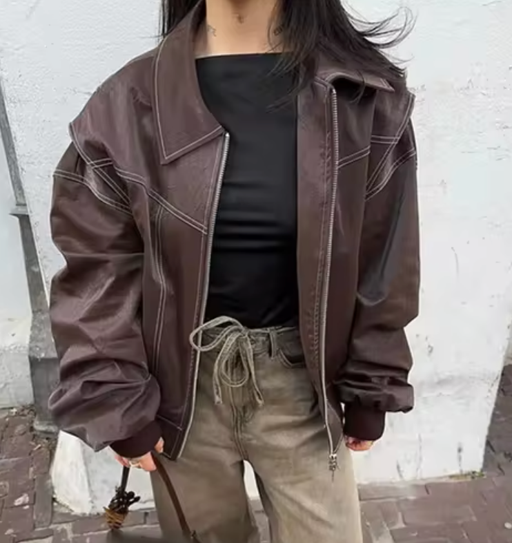 Drune | BomberJacke Damen BomberJacke mit Reißverschluss für Den Herbst