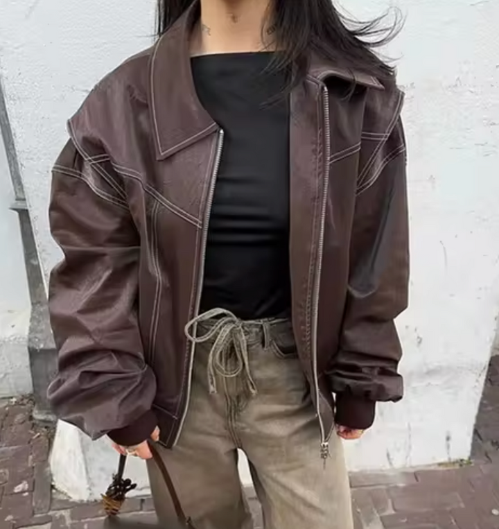 Drune | BomberJacke Damen BomberJacke mit Reißverschluss für Den Herbst