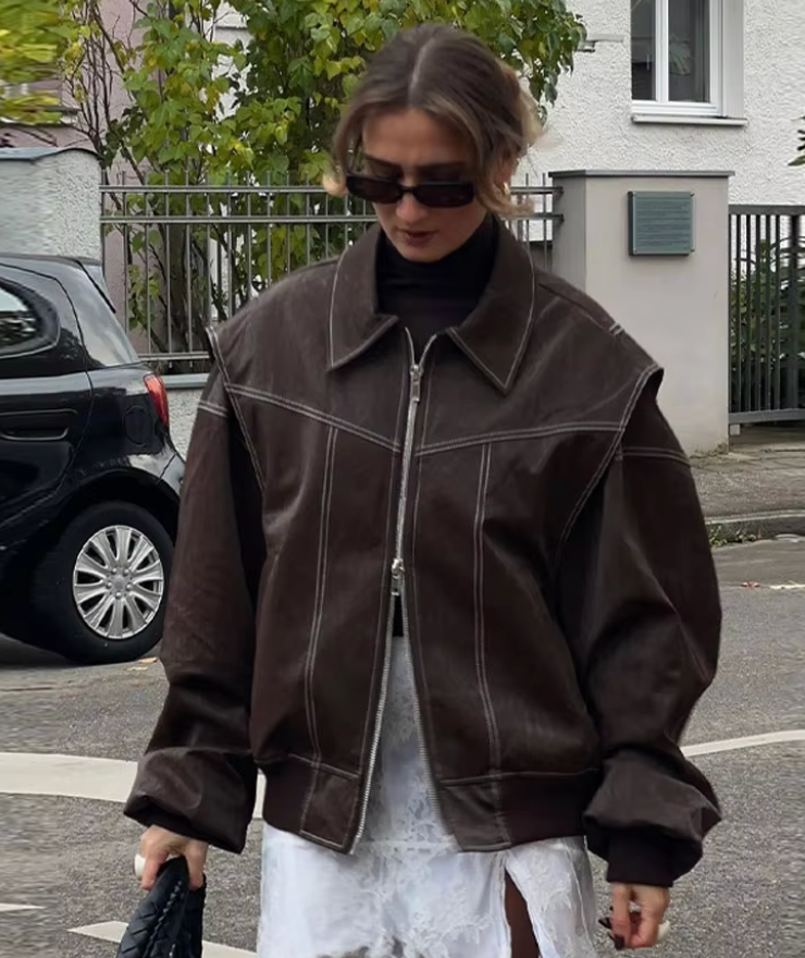 Drune | BomberJacke Damen BomberJacke mit Reißverschluss für Den Herbst