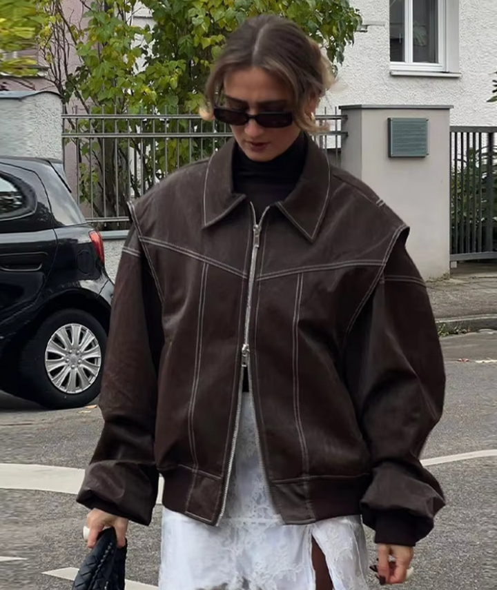 Drune | BomberJacke Damen BomberJacke mit Reißverschluss für Den Herbst