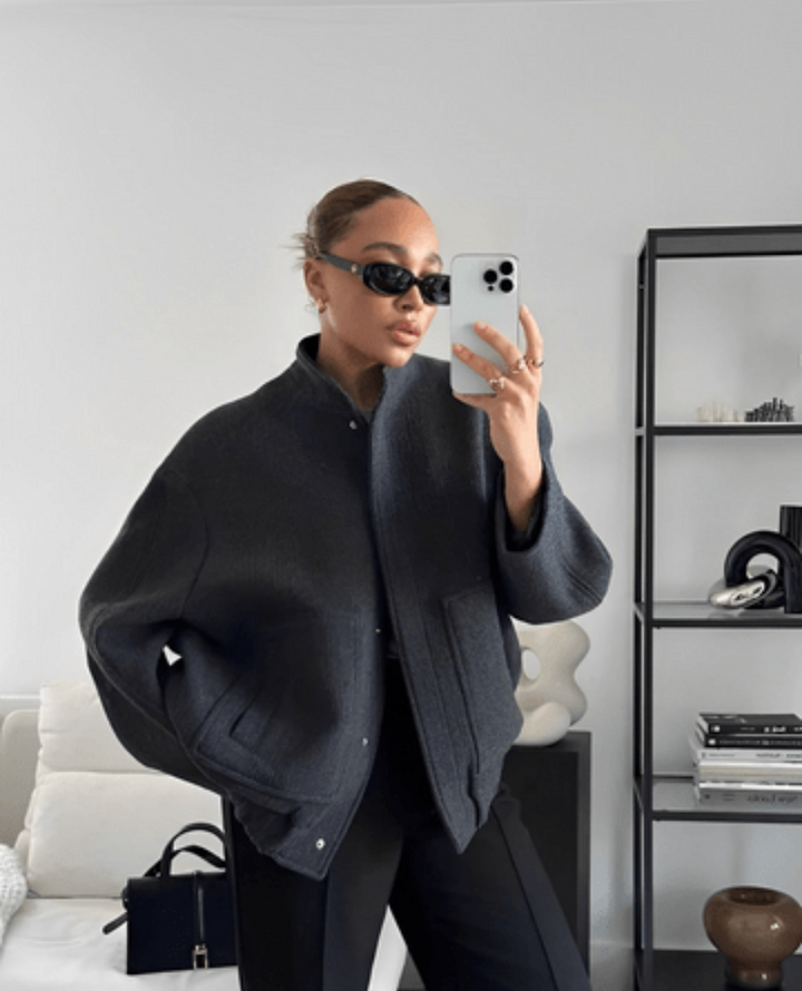 Drune | Jacke Bomberjacke Aus Wollmischung für Damen für Herbst und Winter