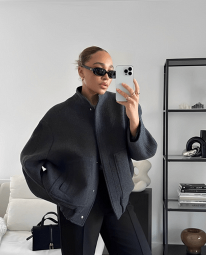 Drune | Jacke Bomberjacke Aus Wollmischung für Damen für Herbst und Winter