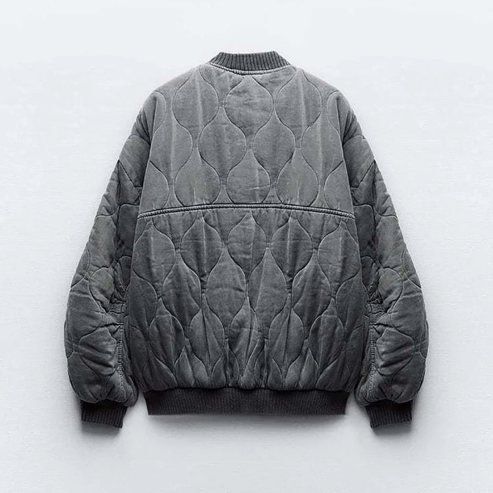 Drune | Jacke Grau Gepolstert BomberJacke Damenjacke