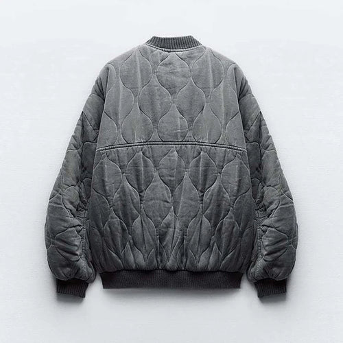 Drune | Jacke Grau Gepolstert BomberJacke Damenjacke
