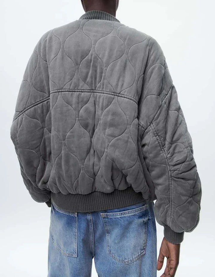 Drune | Jacke Grau Gepolstert BomberJacke Damenjacke