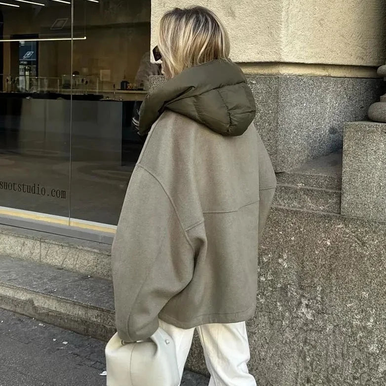 Drune | Jacke mit Kapuze Reißverschluss Herbstjacke Damenjacke