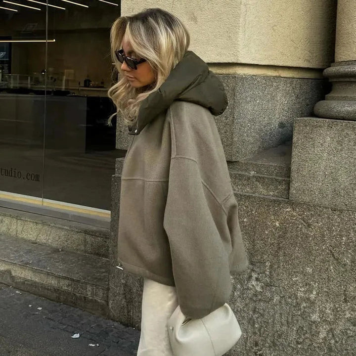 Drune | Jacke mit Kapuze Reißverschluss Herbstjacke Damenjacke
