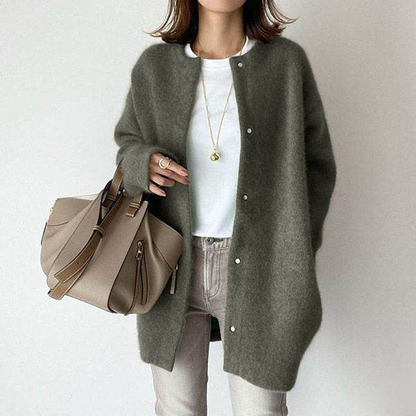 Drune | Weste Lang mit Knöpfen Weste Damen Strickjacke