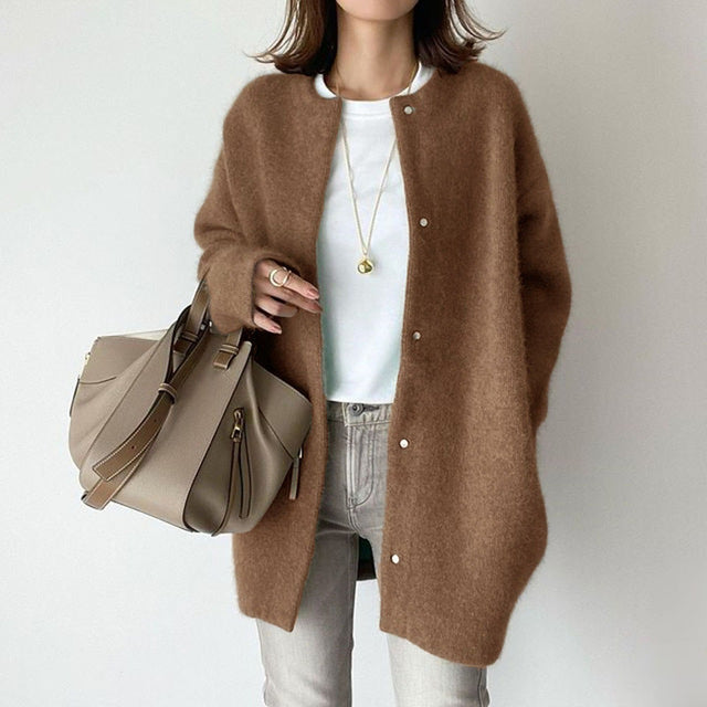 Drune | Weste Lang mit Knöpfen Weste Damen Strickjacke