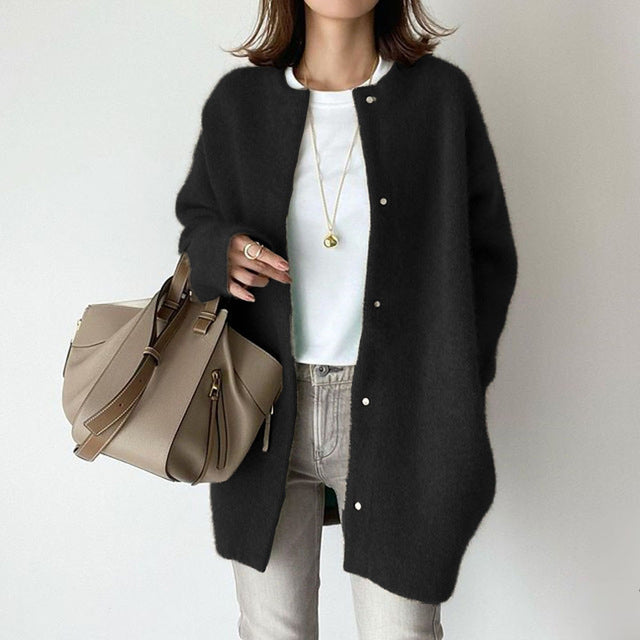 Drune | Weste Lang mit Knöpfen Weste Damen Strickjacke