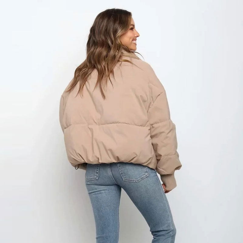 Drune | Pufferjacke Übergroß Relaxed Fit Gerippte Bündchen Kurze Länge Stehkragen