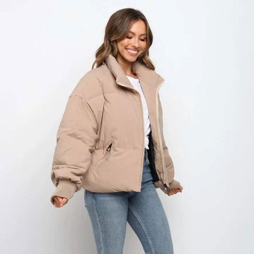 Drune | Pufferjacke Übergroß Relaxed Fit Gerippte Bündchen Kurze Länge Stehkragen