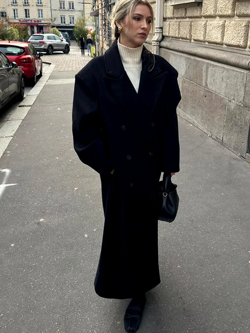 Drune | Damenjacke - Langer Trenchcoat mit Reverskragen