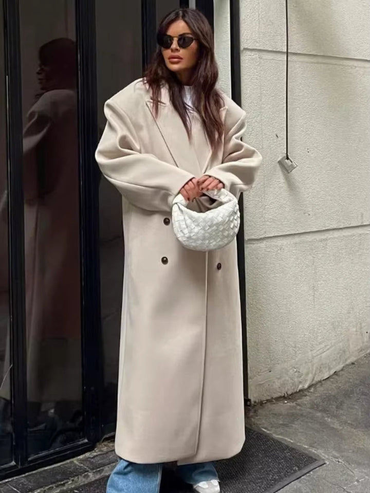 Drune | Damenjacke - Langer Trenchcoat mit Reverskragen