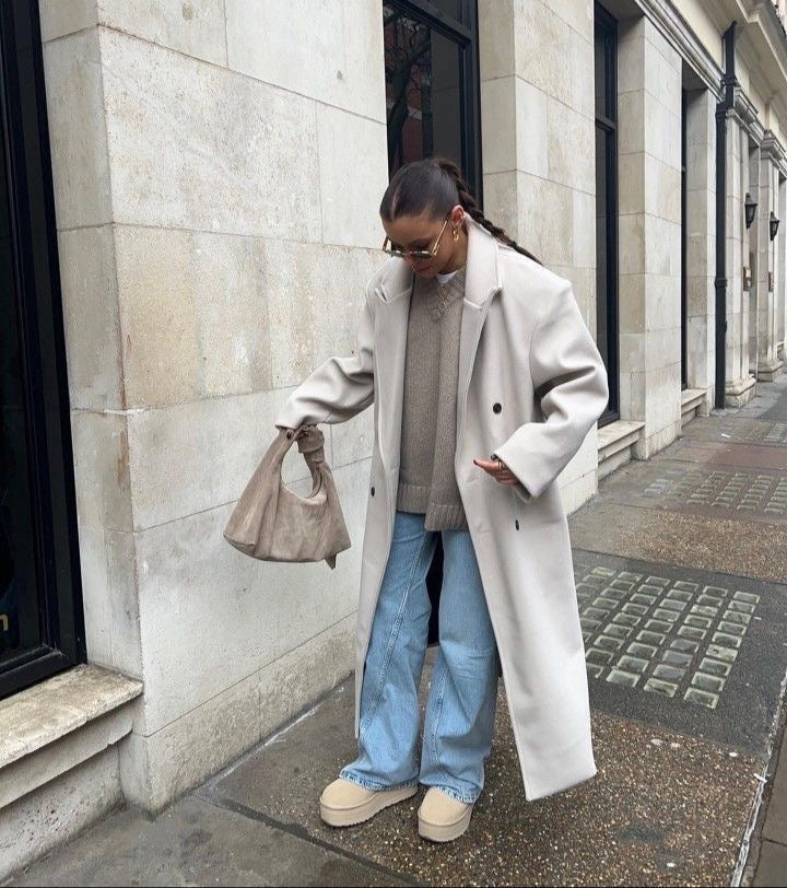 Drune | Damenjacke - Langer Trenchcoat mit Reverskragen