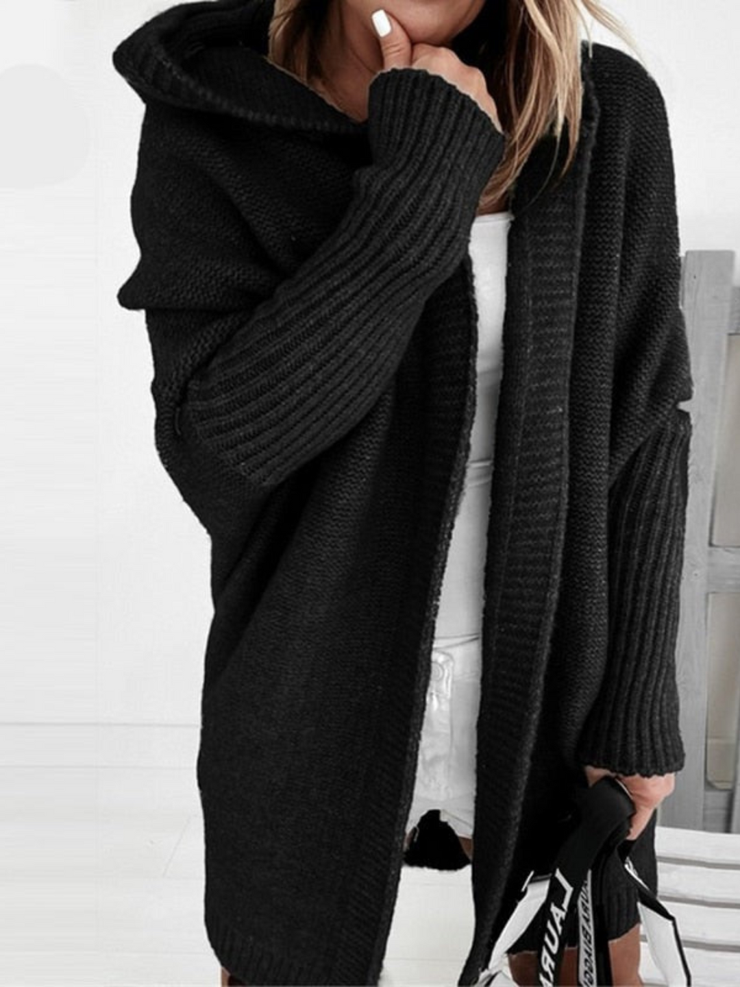 Drune | Übergroßer Kapuzencardigan für Damen - Lang