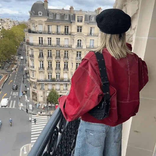 Drune | Lederjacke - Damen Freizeitjacke Schwarz
